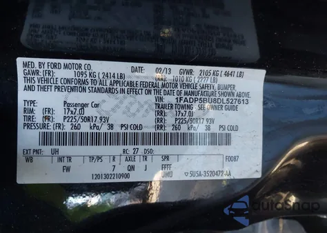 2013 Ford C-Max Hybrid Sel z USA, uszkodzony, nr VIN 1FADP5BU8DL527613